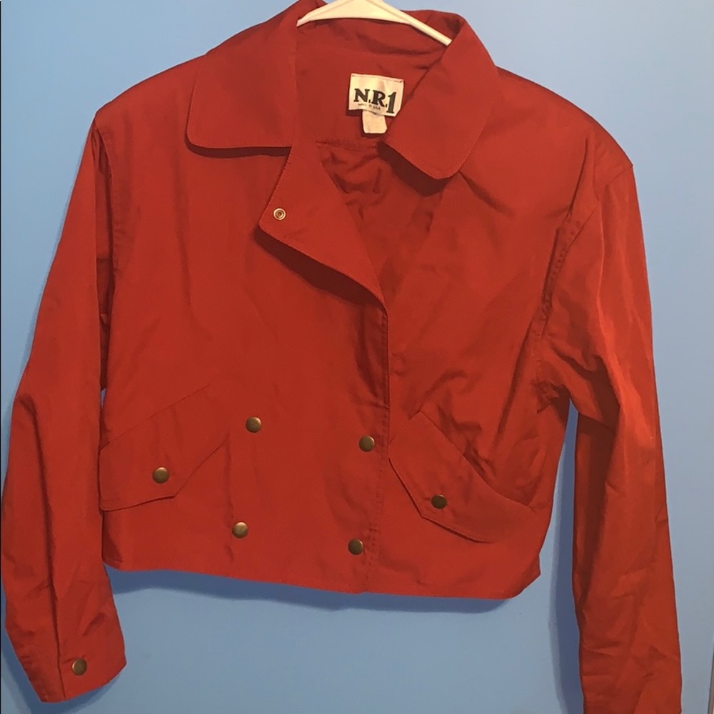 N. R. 1 Vibrant Red Bomber Jacket, Size 10 - Picture 2 of 9